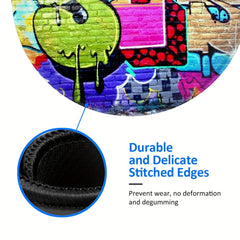 Circular Stitched Edge Office Mouse Pad for Work and Gaming
