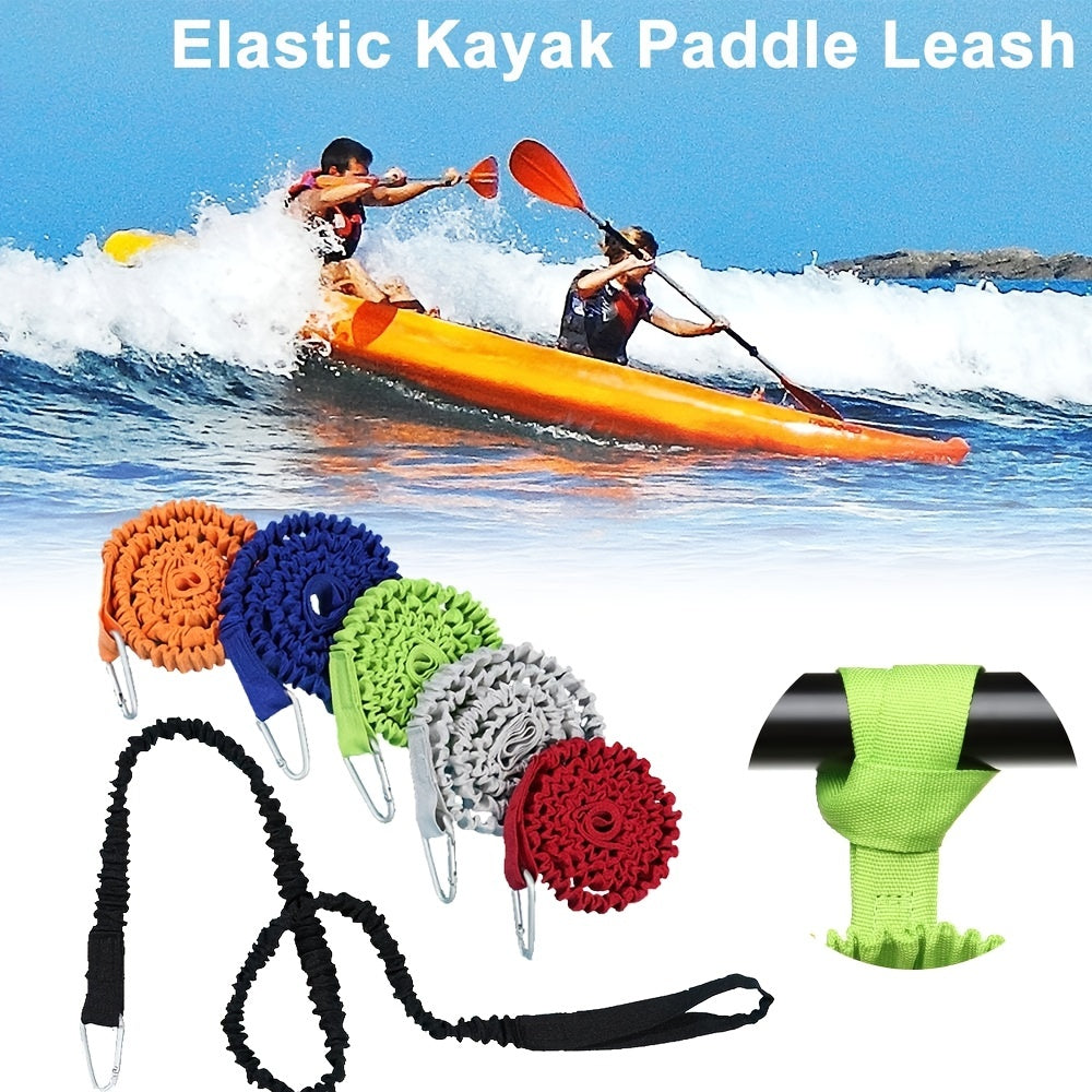 Elastic Kayak Canoe Paddle Leash with Carabiner