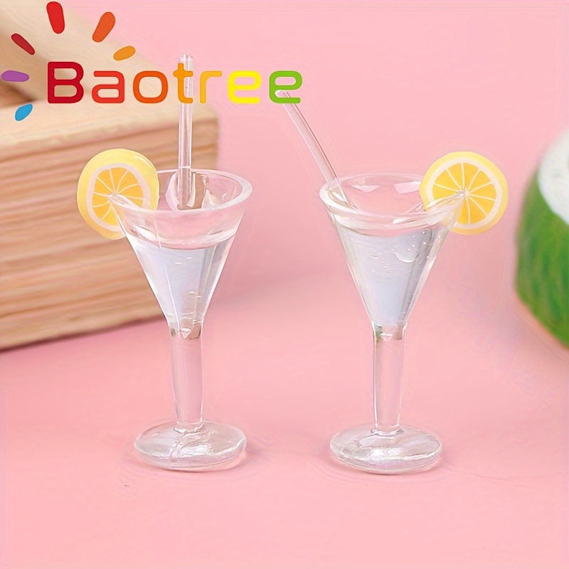 2pcs Dollhouse Lemon Juice Drinks Mini Scene Accessories