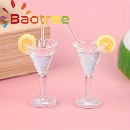 2pcs Dollhouse Lemon Juice Drinks Mini Scene Accessories