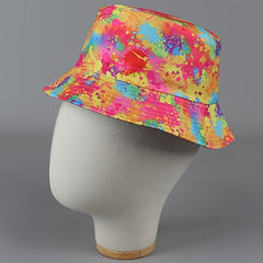 Colorful Graffiti Reversible Bucket Hat Ink Print Fisherman Cap