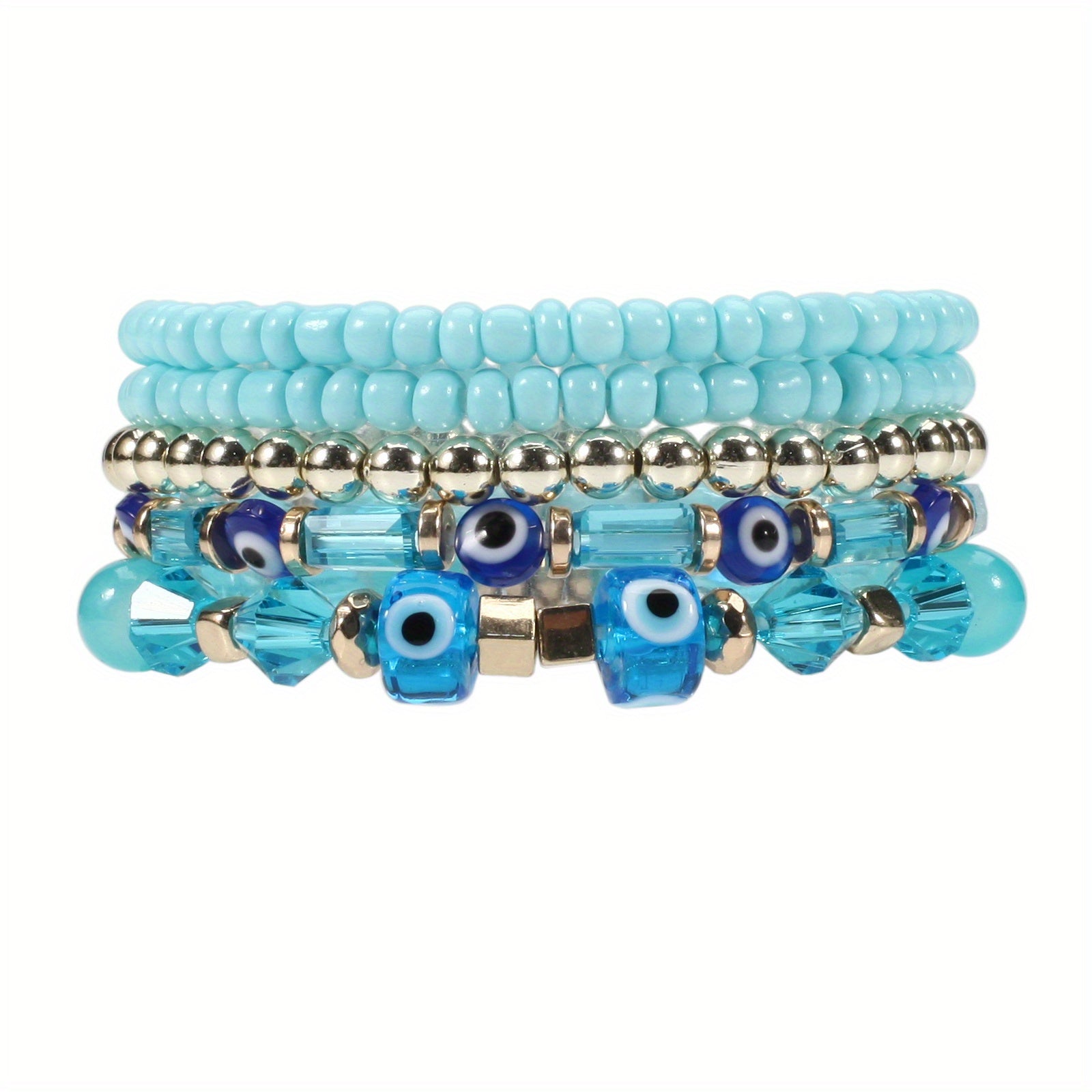 Boho Beaded Bracelet Set Stackable Hand Jewelry Women