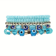 Boho Beaded Bracelet Set Stackable Hand Jewelry Women