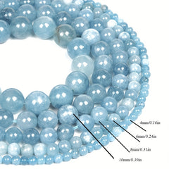 Aquamarines Chalcedony Stone Beads Round Loose Beads for Jewelry Making 6 8 10mm