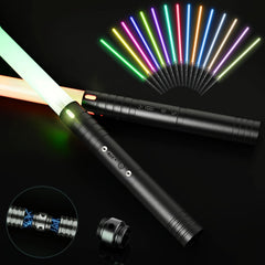 MAMXUAN Kids Combat Swords Toy RGB Metal Handle 15 Light Effects 3 Modes