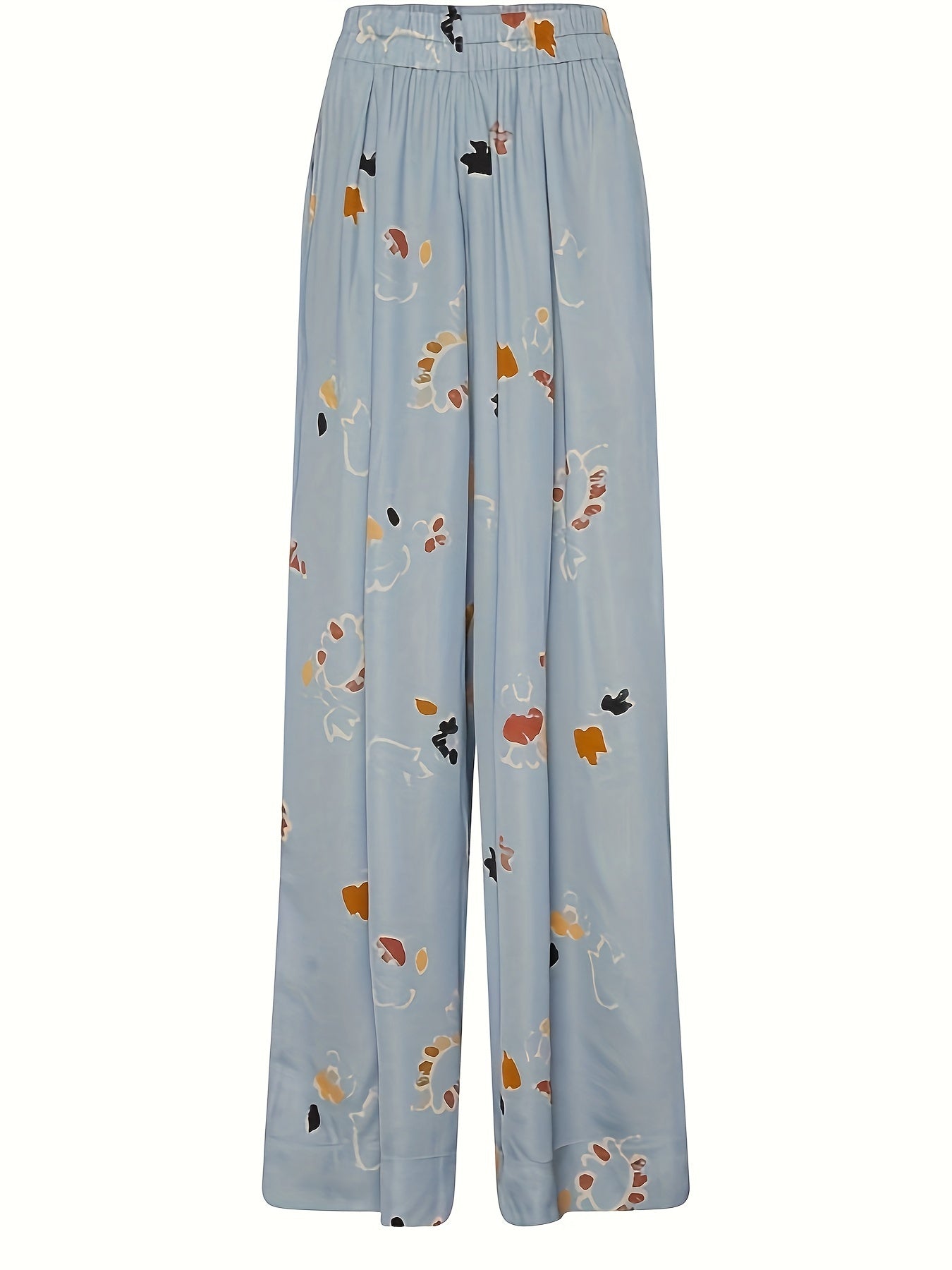 Women's Plus Floral Print Wide Leg Trousers