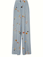 Women's Plus Floral Print Wide Leg Trousers