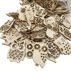 10pcs Wooden Owl Mix Shapes 1.5in DIY Perfect for Painting & Decoration