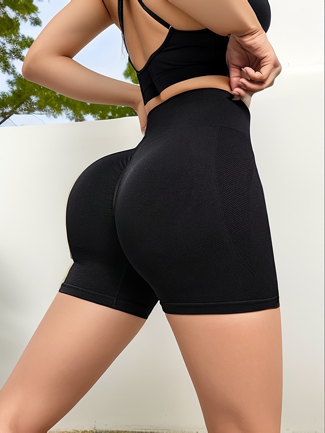 Women's High Waisted Yoga Fitness Shorts Quick Drying Tight Fitting