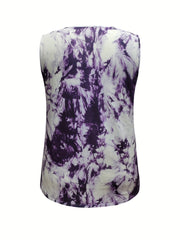 Women's Plus Tie Dye V Neck Tank Top