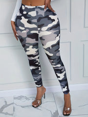 Camo Print Skinny Leggings Long Length Pants