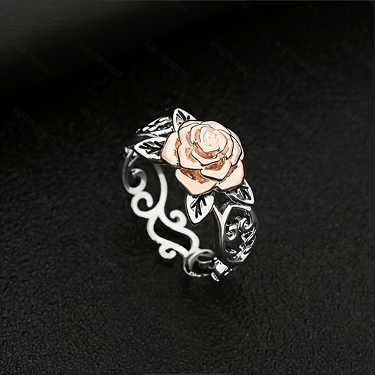 Rose Flower Ring Vintage Style Engagement Ring