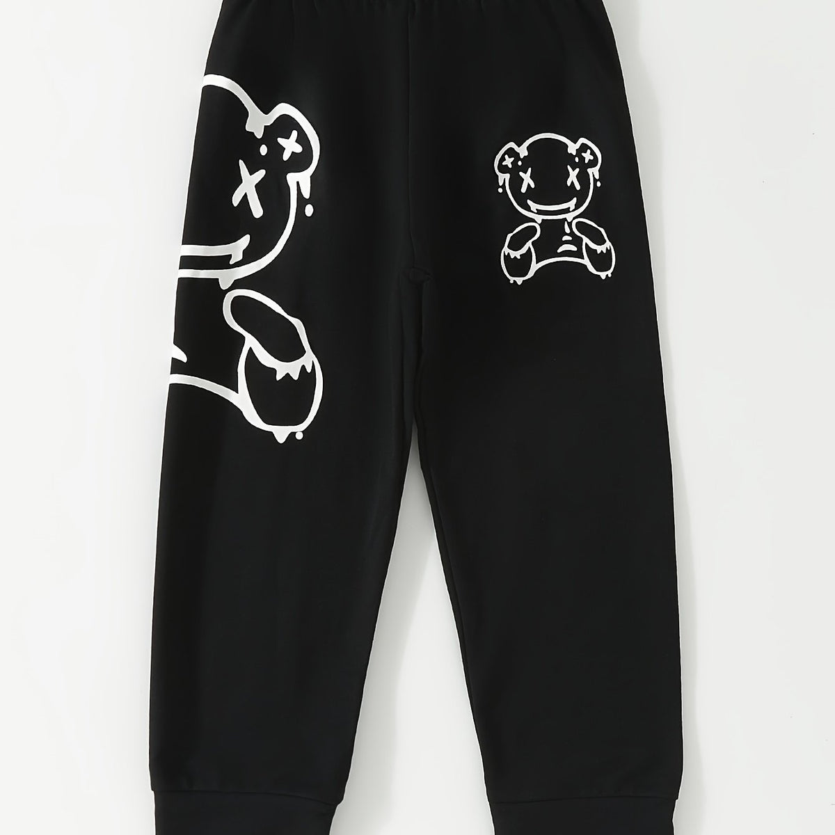 Boy's Bear Print Stretch Pants for Spring and Fall