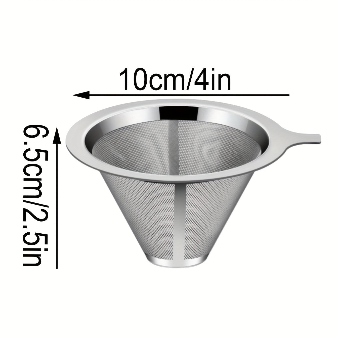 1pc Stainless Steel Filter Mesh Coffee Dipper Cone Stainless Steel Coffee Filter