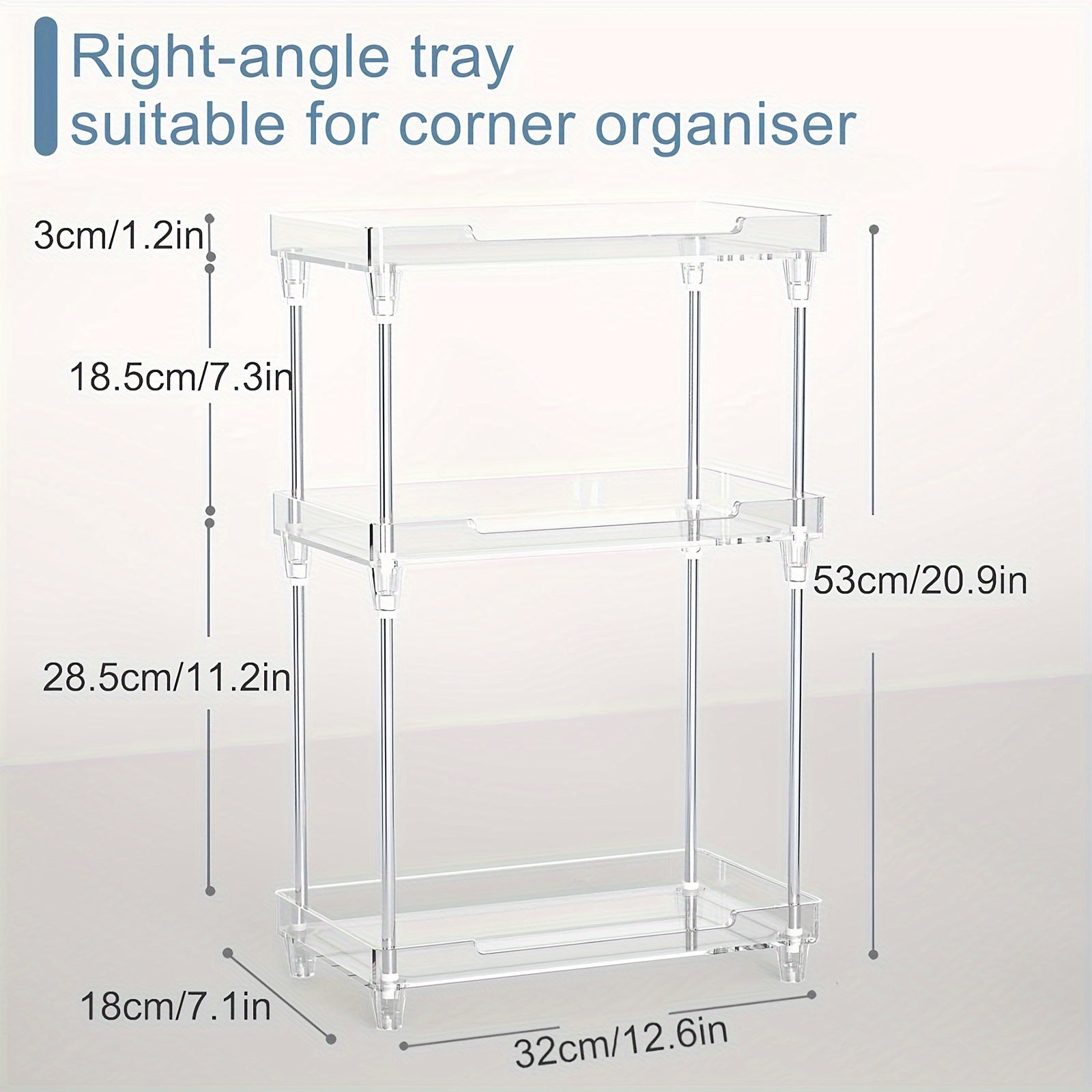 Bathroom Organizer Countertop Vanity Tray Corner Shelf for Makeup & Skincare
