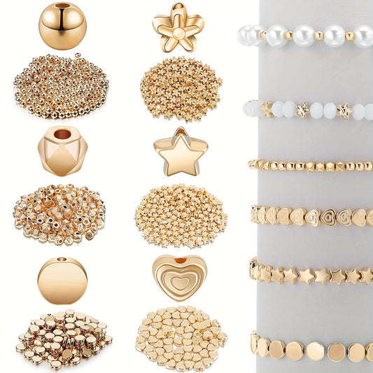 600pcs Mixed Shape Spacer Beads Set for Bracelet Earrings