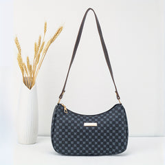 Geometric Printed Shoulder Bag with Zip Closure