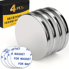4Pcs Neodymium Disc Magnets Adhesive Backing Fridge DIY Crafts Board