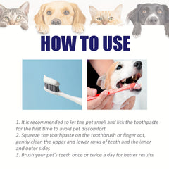 Pet Toothbrush 50g Dog Teeth Cleaning Toothpaste Plaque Tartar Control