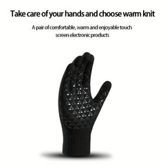 Winter Knitted Gloves Touch Screen Warm Anti Slip Cycling