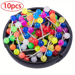 10pcs Colorful Acrylic Ball Tongue Barbell Stud Nipple Ring Tragus