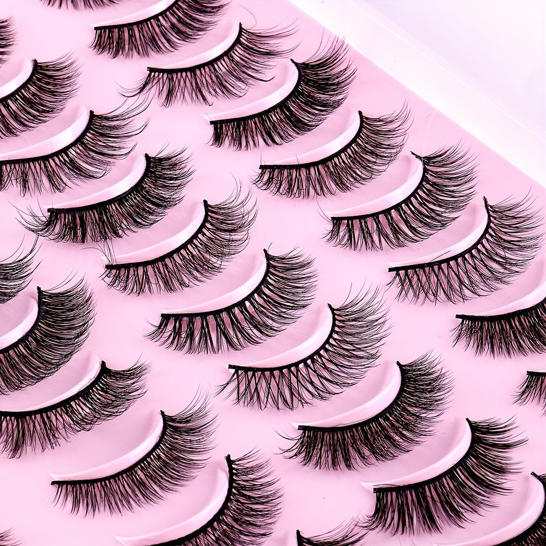 20 Pairs Fluffy Mixed Style Faux Mink Lashes for Daily Work Party Dating