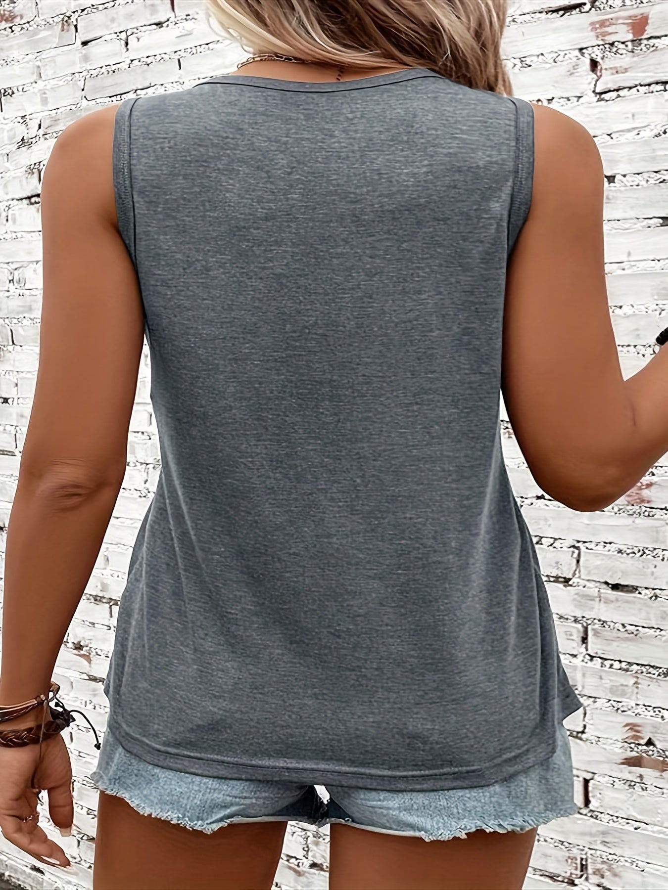  Women's Slogan Print Tank Top