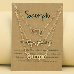 Zodiac Symbols Thin Chain Anklet Friendship Bracelet Gift For Women