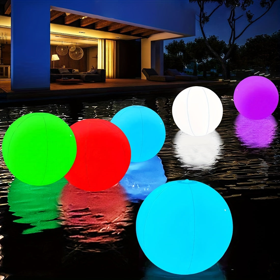 40" Light Up Inflatable Beach Ball With LED Lights - 16 Colors & 4 Modes
