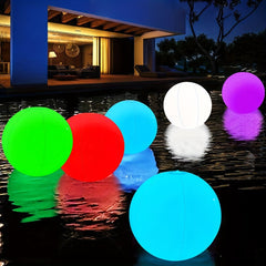 40" Light Up Inflatable Beach Ball With LED Lights - 16 Colors & 4 Modes