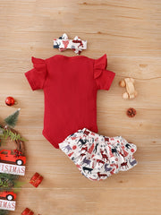 Cute 3-Piece Baby Girl Outfit: 'Mama's Girl' Onesie, Floral Shorts