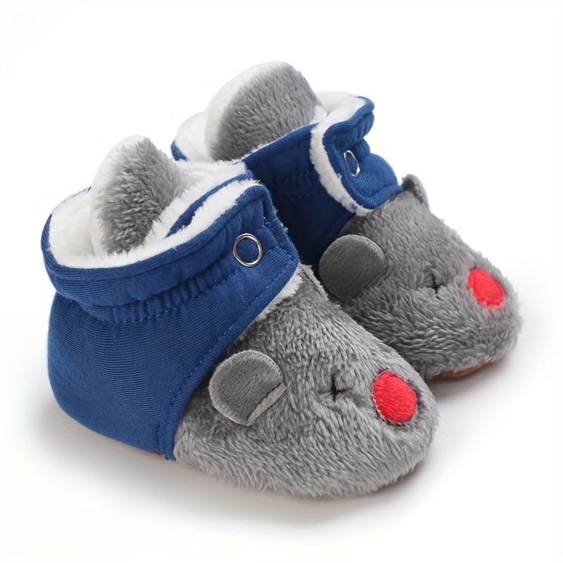 Cartoon Soft Warm Plus Fleece Boots for Baby Boys