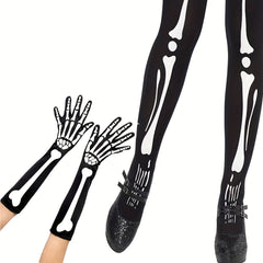 Halloween Skeleton Gloves Luminous Stockings Prom Party Costumes