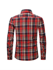 Men's Plaid Long Sleeve Button Down Shirt