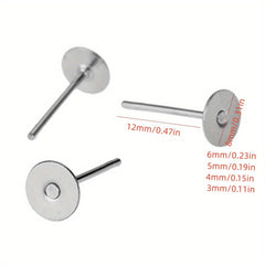 50 Pcs Stainless Steel Post Earring Studs for DIY Jewelry Making