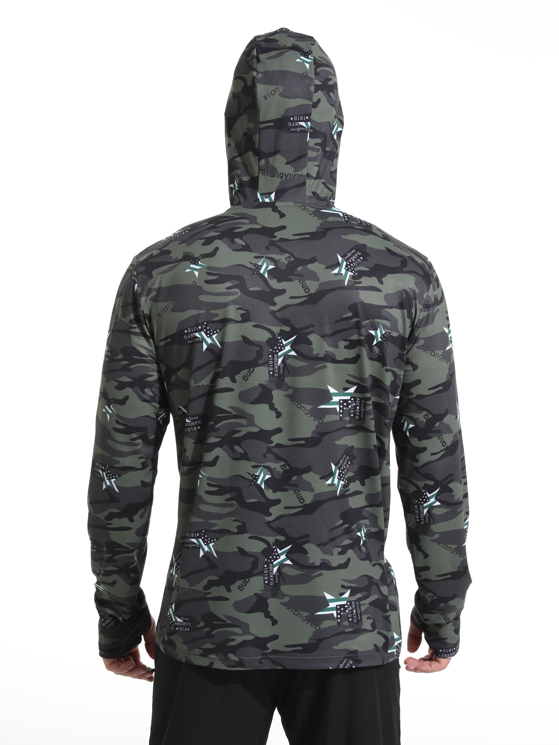 Men's UPF 50 Sun Protection Hooded Jacket Quick Dry Long Sleeve