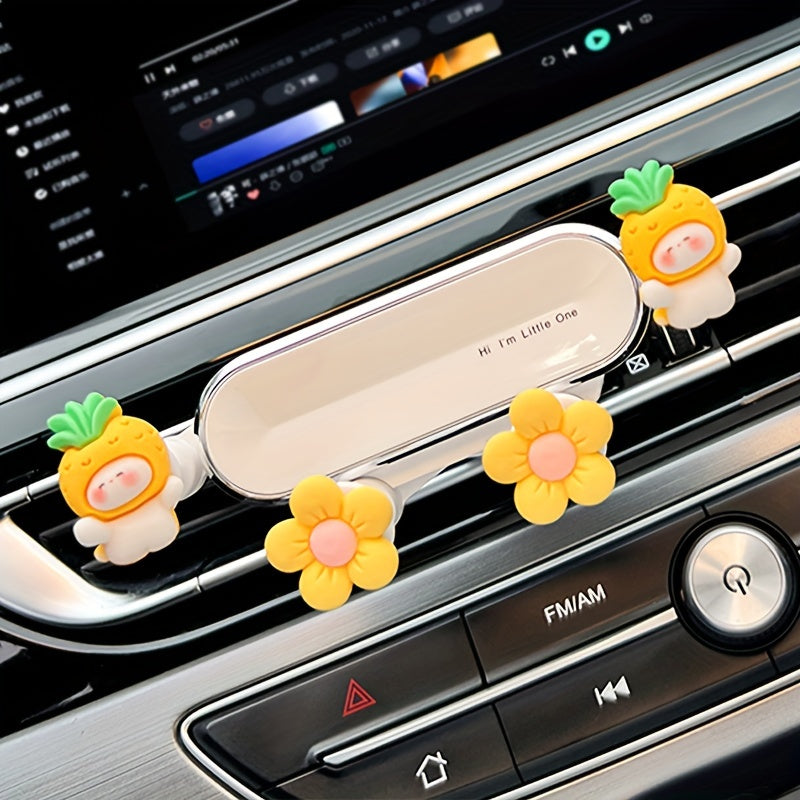 Car Phone Holder Phone Navigation Anti Shake Bracket Cartoon Style