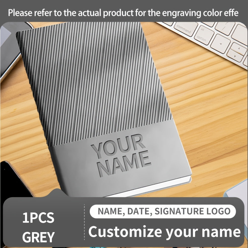 Personalized A5 Softcover Notebook with Name & Logo - Green/Red/Orange/Gray