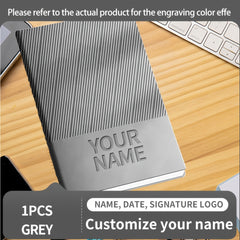 Personalized A5 Softcover Notebook with Name & Logo - Green/Red/Orange/Gray