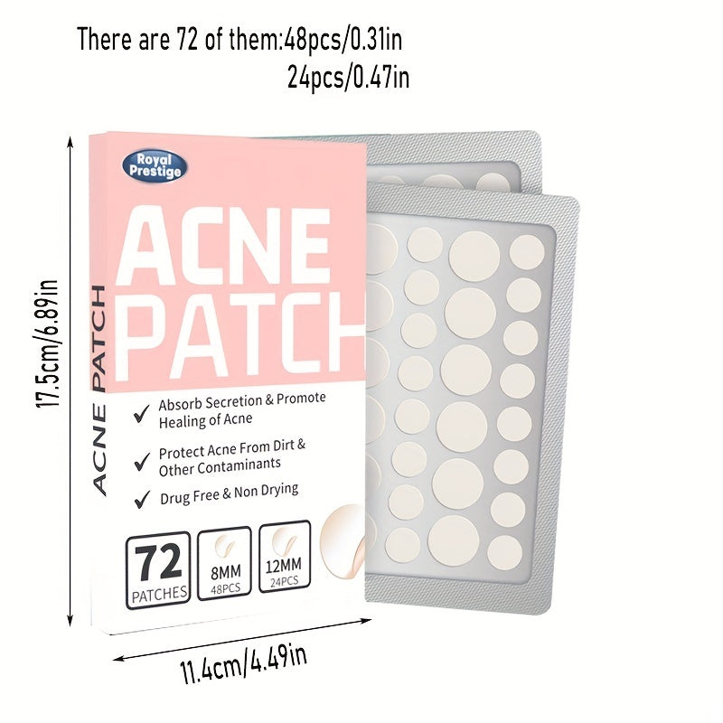 Acne Pimple Patch 72 Pcs Hydrocolloid Spot Stickers Vegan