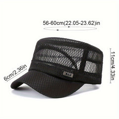 Breathable Mesh Sun Hat Fishing Hat Flat Top Outdoor Casual Hat