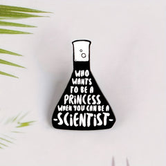 Science And Coffee Enamel Brooches Metal Pins Badges For Friends