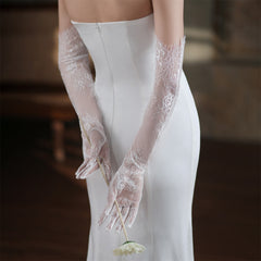 Elegant Long Lace Gloves for Women - Ideal for Parties and Special Occasions