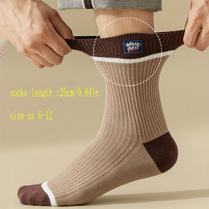 Men's Business Socks Mid Calf Sweat Absorbing Anti Odor Sports Socks