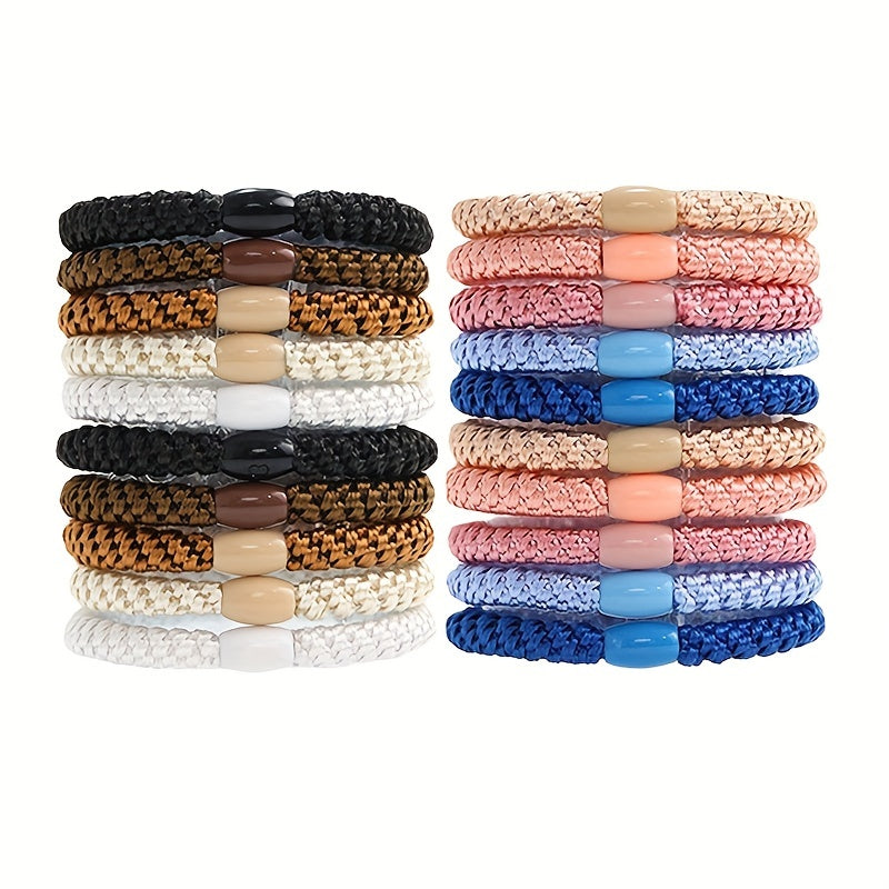 15pcs Solid Hair Rope Elastic Ponytail Holder Hair Accessories