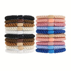 15pcs Solid Hair Rope Elastic Ponytail Holder Hair Accessories