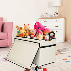 Large Grey Toy Storage Bin with Flip Top Lid