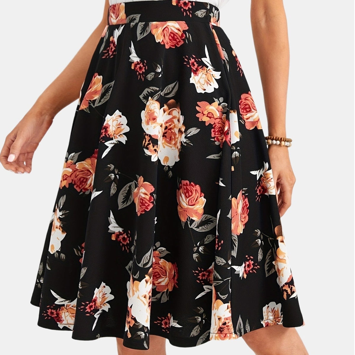Floral Print High Waist Skirt for Women