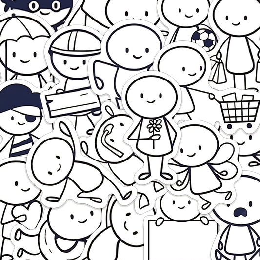 132pcs YWWBLD Cartoon Character Stickers Vibrant Designs for Laptops Phones