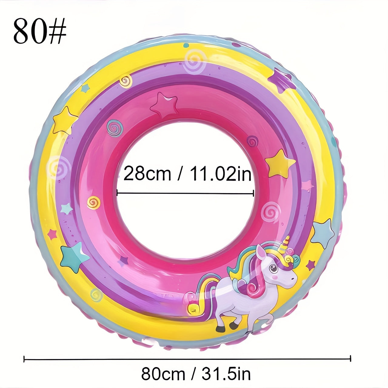Baby Rainbow Horse Swimming Ring Inflatable Floating Ring